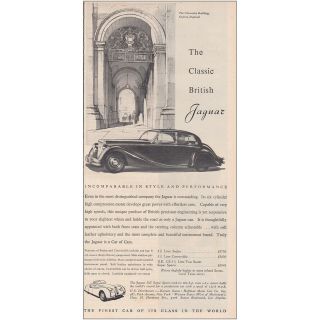 1950 Jaguar: Classic British,  Incomparable Vintage Print Ad