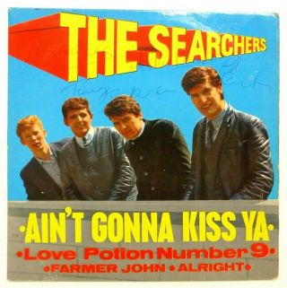 The Searchers Autographed 1963 7 " Ps Love Potion 9 Signed By All Members Pc55