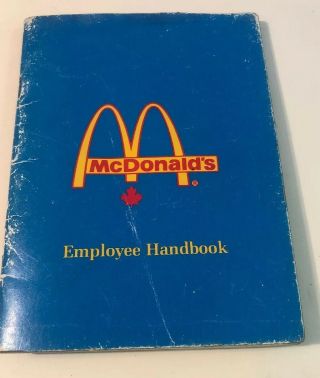 Vintage Mcdonald’s Employee Handbook 1987 Canada
