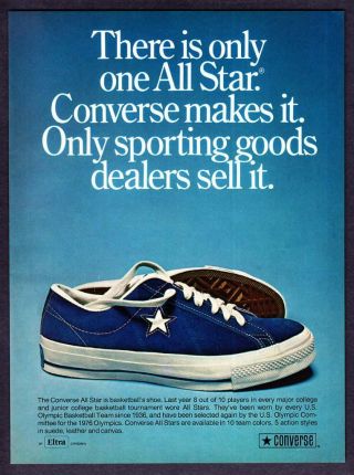 1974 Converse All Star Basketball Shoe Photo " Only At Sporting Goods Stores " Ad