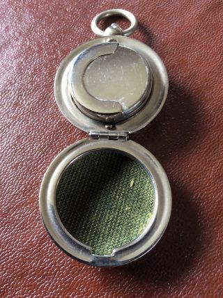 Vintage Edwardian Antique Nickel Plate Metal Push Button Sovereign Coin Case