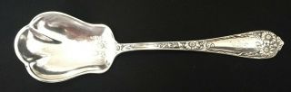 Antique Simpson Hall Miller & Co Sterling Floral Sugar Shell Spoon 5 - 3/4”,  26g