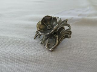 Art Nouveau Silver Tea Pot Finial Flower And Leaf Design In