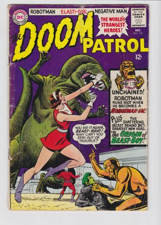 Doom Patrol 100 1965 Dc 2nd Appearance,  Origin Beast Boy G,  2.  5
