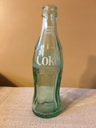 Houston Tx,  Rare Vintage Green Glass Embossed Coca Cola Coke Bottle 6 1/2 Oz