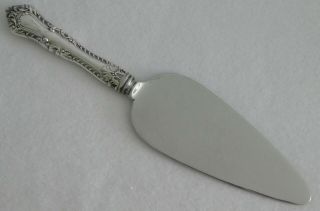 Sterling Silver Handle Cake Pie Server Stainless Blade 10 " Length Hallmarked