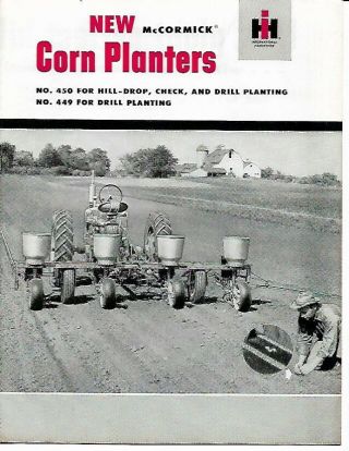 T Vintage International Harvester Mccormick Corn Planters Model No 450 & No 449