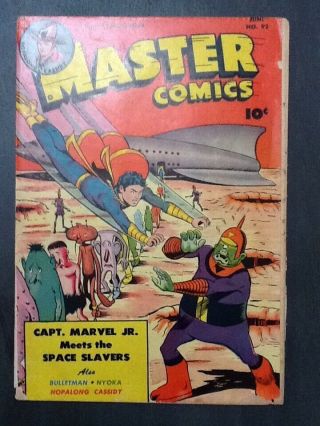 Master Comics 92 1948 Captain Marvel Jr.  Aliens Cover Bulletman