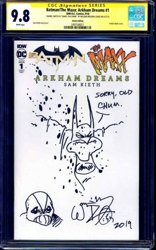 Batman Maxx 1 Blank Cgc Ss 9.  8 Signed Sketch By William Messner - Loebs