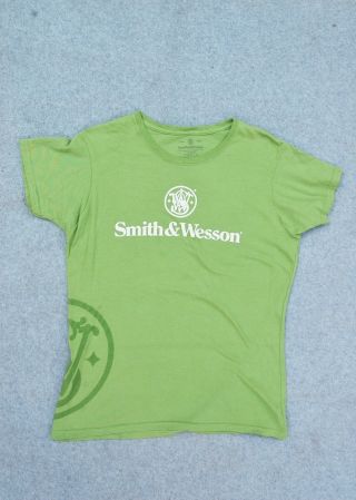Smith & Wesson T - Shirt Green 100 Cotton Advertising Firearms Large Size
