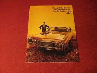 1969 Chevy Full Line Sales Dealership Showroom Brochure Booklet Gm