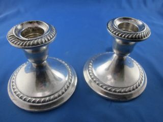 Pair Vintage Gorham Weighted Sterling Candleholders 667