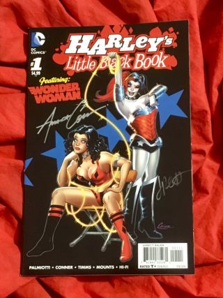 Harley’s Little Black Book 1 Quinn Wonder Woman Signed Amanda Conner,  Palmiotti
