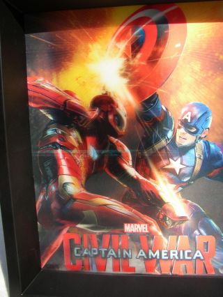 Captain America Marvel Avengers Civil War 8 " X10 " 3d Lenticular Picture 2 Framed