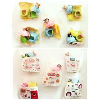 Japan Hamtaro Hamster Mini House Figures Set Of 5 With Stickers