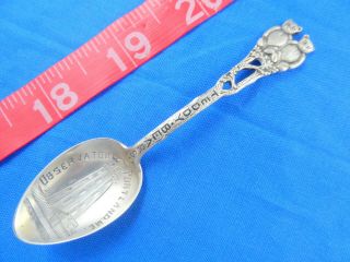 Antique 3 - 5/8 " Figural Teddy Bears Portland Maine Sterling Silver Souvenir Spoon