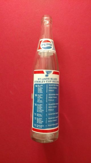 St.  Louis Blues Arena Stanley Cup Hockey Playoffs 1973 Nhl Vintage Pepsi Bottle