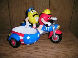 2002 M&m’s Motorcycle Ceramic Candy Dish By Galerie