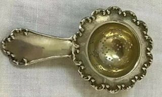 Lovely Vintage Hecho En Mexico Signed Sterling Silver Tea Strainer 34g