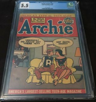 1950 Archie Comics 55 Cgc 5.  5 Golden Age Classic Bob Montana Cover Veronica