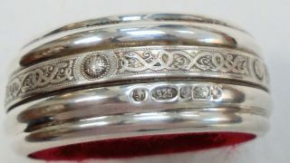 Fine Quality Vintage Sterling Silver Celtic Design Napkin Ring