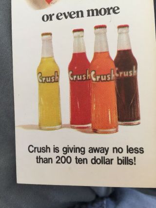 Vintage Crush Advertisment 1974 On Pop Bottles Paper Collectible 4 All Alike