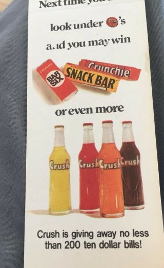 Vintage Crush Advertisment 1974 On Pop Bottles Paper Collectible 4 All Alike 2