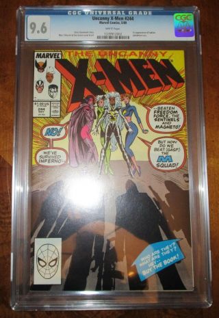 Uncanny X - Men 244 Cgc 9.  6 Nm,  1st Appearance Jubilee Marvel 1989