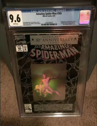 The Spider - Man 365 (aug 1992,  Marvel) Cgc 9.  6 First App Spidey 2099