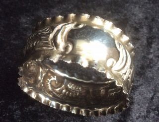Antique Hallmarked 1924 Solid Silver Blank Napkin Ring By William Hair Haseler.