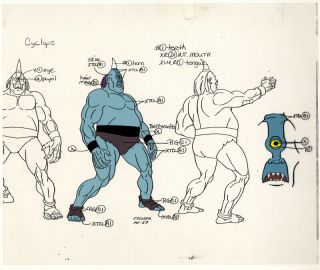 He - Man/she - Ra Masters Of The Universe Animation Art Cyclops Model Sheet