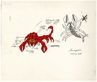 He - Man/she - Ra Masters Of The Universe Animation Art Scorpion Model Sheet