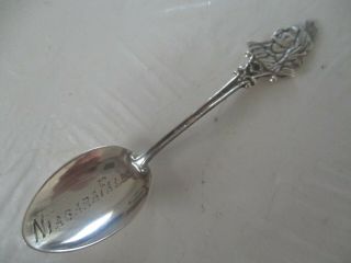 Antique 4 " Niagara Falls Souvenir Spoon With Indian Chief Sterling Silver
