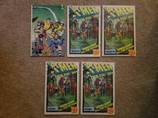 X - Men 1 All 5 Variant Covers Marvel Comics 1991 Deluxe,  Gambit,  Cyclops NM 1990 2