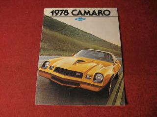 1978 Chevy Camaro Sales Dealership Showroom Brochure Booklet Gm
