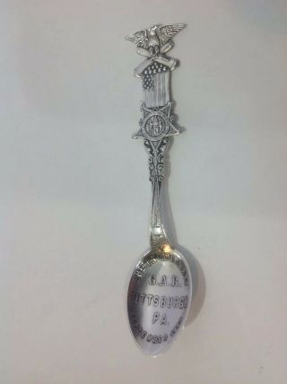Sterling Silver Souvenir Spoon.  Grand Army Of The Republic Pittsburgh.  Pa 1894