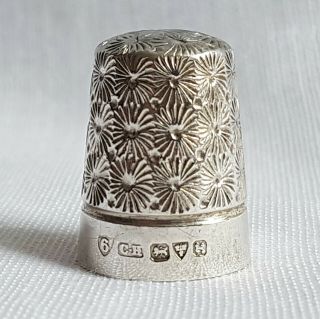 Antique 1923 George V Sterling Silver Thimble Charles Horner Chester Size 6