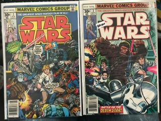 Star Wars 2 & 3,  Marvel (1977),  1st Prints