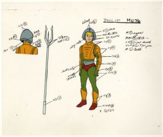 He - Man/she - Ra Masters Of The Universe Animation Art Philip Model Sheet