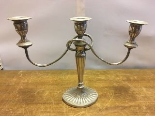Ornate Three Candle Silver Plated Candle Holder By Falstaff
