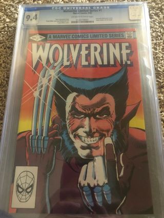 Wolverine Limited Series 1 Cgc Grade 9.  4 Nm Frank Miller 1st Solo Key Book