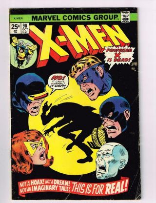 X - Men 90 (marvel Oct 1974) Uncanny Bronze Age Fn