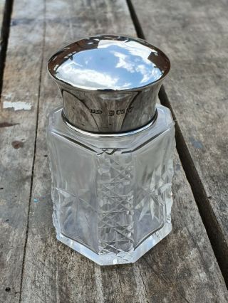 A Solid Silver & Cut Glass Scent Bottle,  Birm 1921