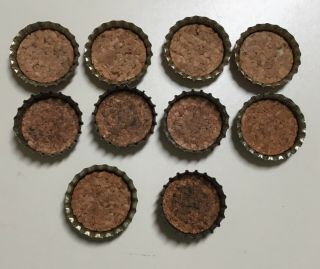 10 Old Cork Backed Soda Pop Bottle Caps Cotton Club Mission Hires 2
