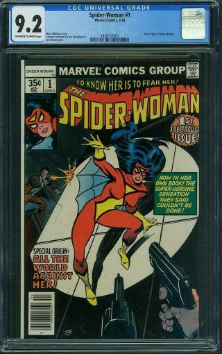 (1978) Spider - Woman 1 Cgc 9.  2 Ow/wh (origin)