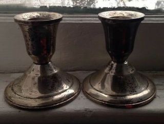 Duchin Sterling Silver Weighted Candlestick Holders Two