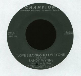 SANDY WYNNS Yes I Really Love You on Champion Northern Soul 45 Hear 2