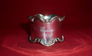 Solid Silver Napkin Ring By Gilbert & Co,  Birmingham 1913
