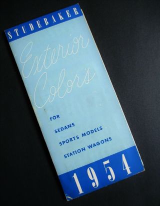 Vintage 1954 Studebaker Car & Station Wagon Exterior Color Options Brochure