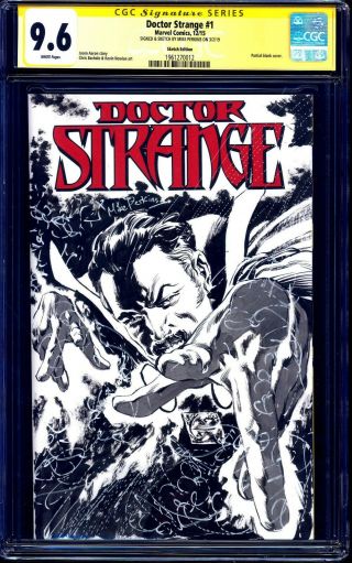 Doctor Strange 1 Blank Cgc Ss 9.  6 Signed Sketch Mike Perkins Nm,